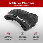 Fincci Cupar Pro 26 X 2.10 Tire 54-559 Etrto Foldable 60 Tpi Xc Cross Country Tires With Nylon Protection For Mountain Mtb Hybri