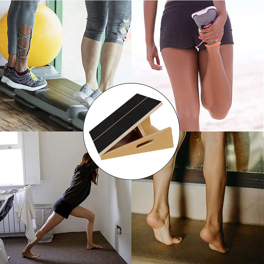 Slant Board For Calf Stretcher Squat Incline Stretch Calf Stretch Knees Foot Rest Adjuatable Wood Wedge For Ankle Leg Heel