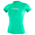 ONeill Womens Basic Skins UPF 50+ Short Sleeve Rash Guard, Seaglass, M