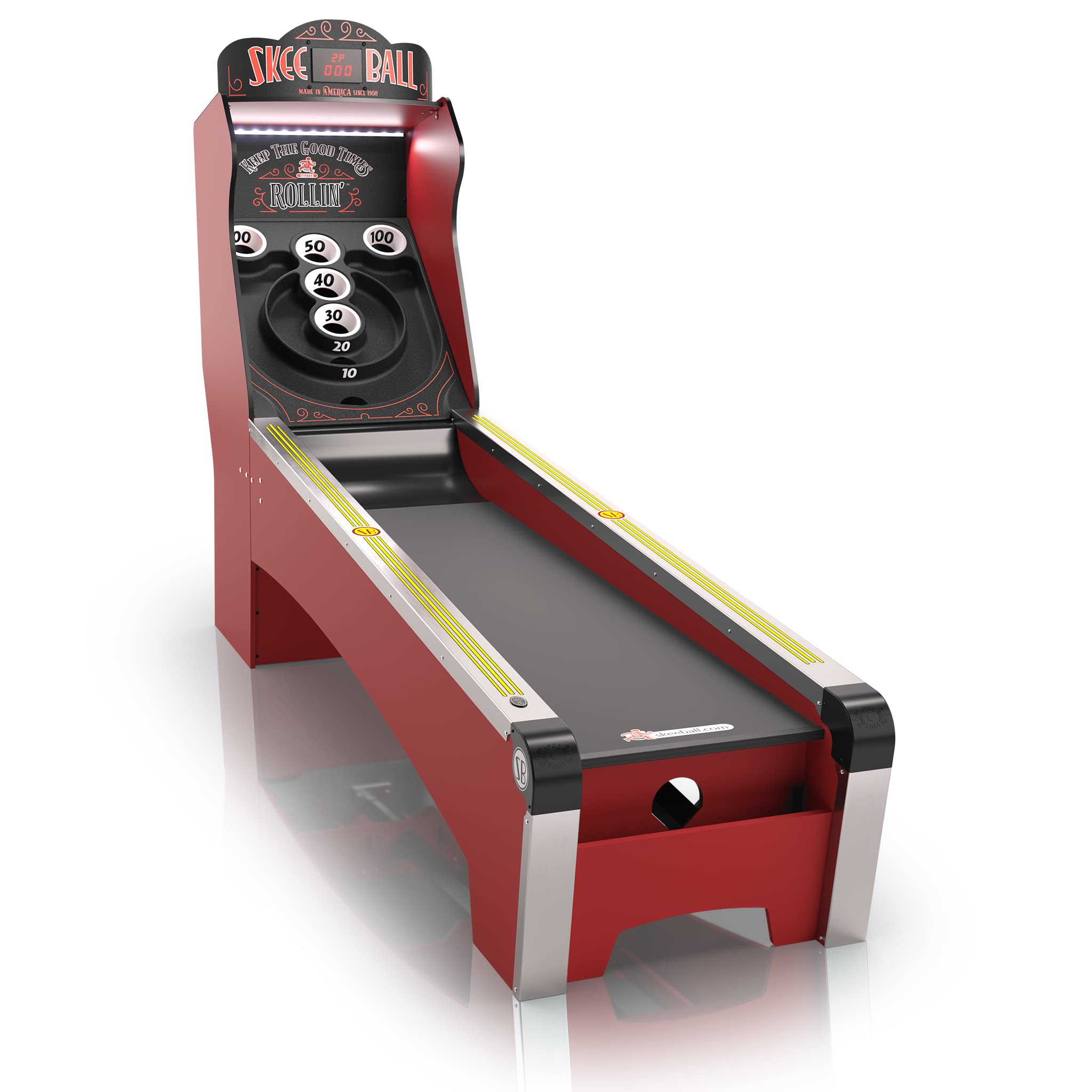 Skee-Ball Arcade Table Machine Game For Home Basement Recreation Room - Deluxe Nostalgic Classic Family Fun Of Roll And Score -