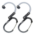 Gear Aid Heroclip Carabiner Gear Clip And Hook (Medium) For Camping, Backpack, And Garage Organization, Black And Gray, 2 Pack