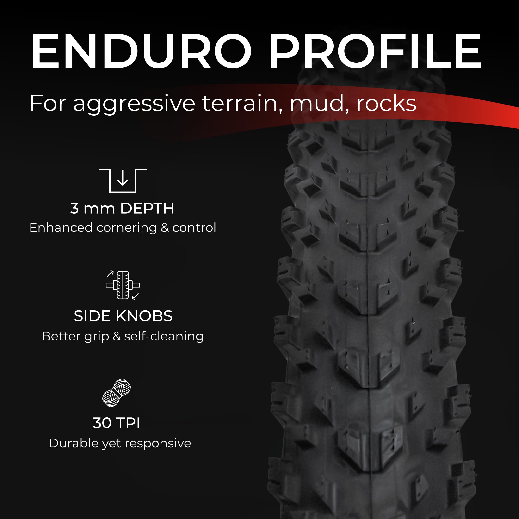 Fincci Oncamp 275 X 210 Bike Tire Foldable 54-584 For Mountain Road Mtb Mud Dirt Offroad Bicycle