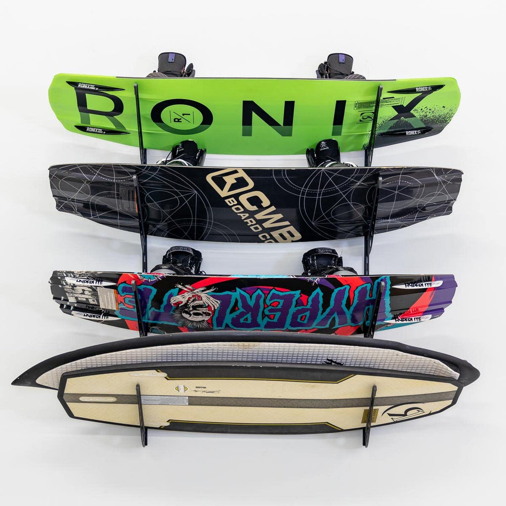 Storeyourboard Adjustable Wakeboard Storage Rack, 4 Board Wall Mount Display