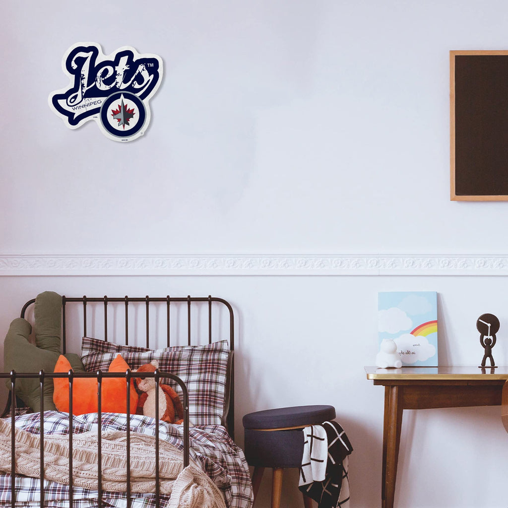 Rico Industries Nhl Winnipeg Jets Distressed Shape Cut Pennant - Home And Living Room D  Cor - Soft Felt Ez To Hang