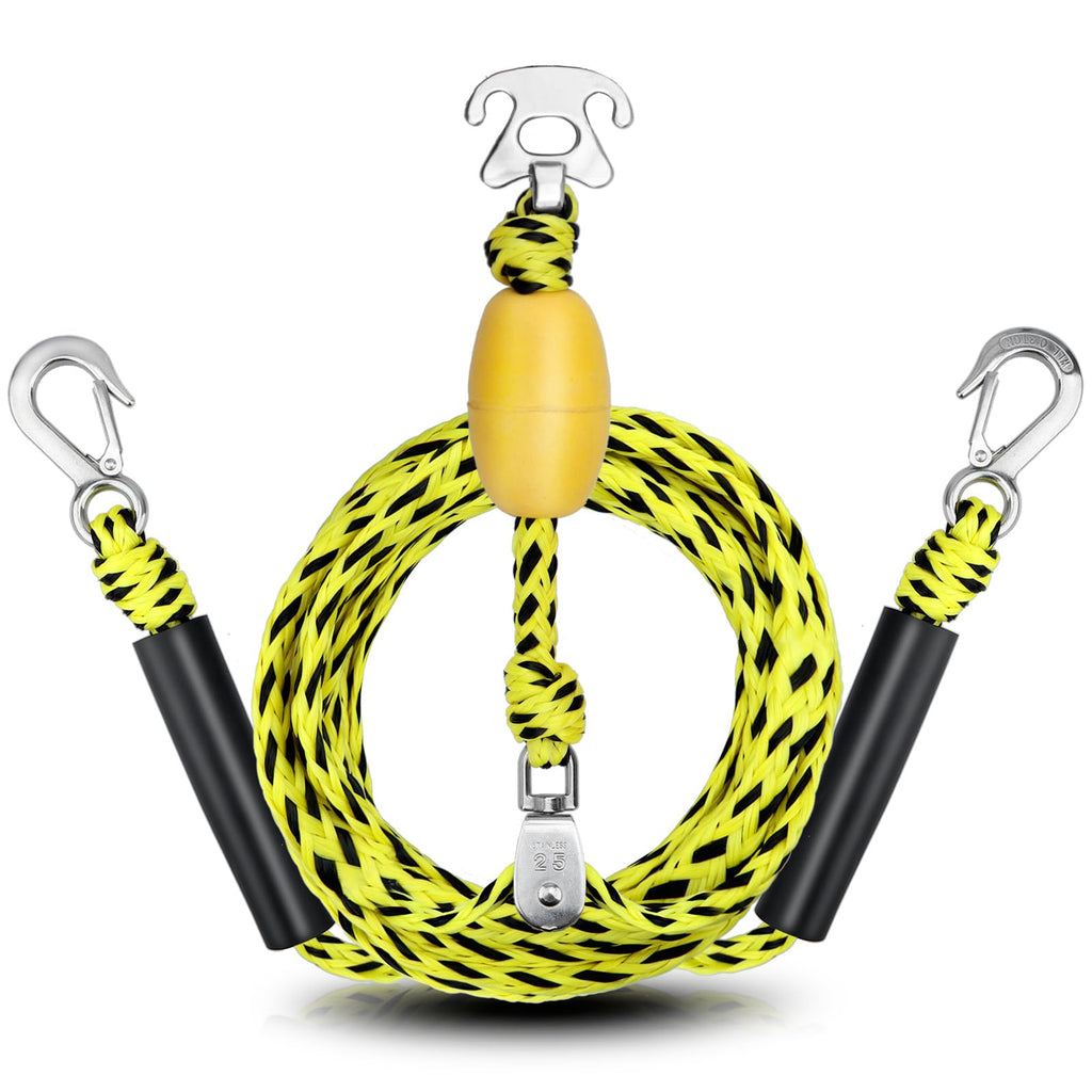 Boat Tow Harness For Tubing, Heavy-Duty 13Ft Self Centering Tow Rope Up To 4 Riders With Float Ball, Stainless Steel Hooks And P