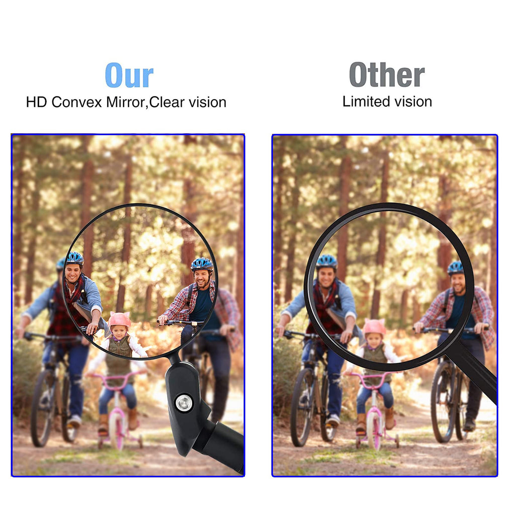 Lwpitty Bike Mirrors 2Pcs Bar End Bicycle Mirrors For Handlebars Bicycle Cycling Lightweight Rear View Mirrors, Safe Rearview Mi