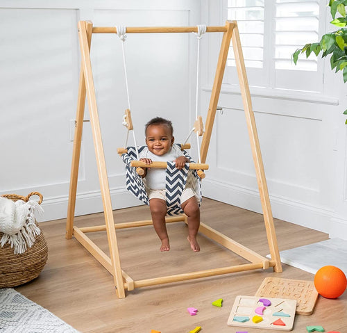 Avenlur Spruce Baby And Toddler Swing With Stand - Foldable Baby Swing - With Seat Belt And Padded Pillow - Free Standing Toddle