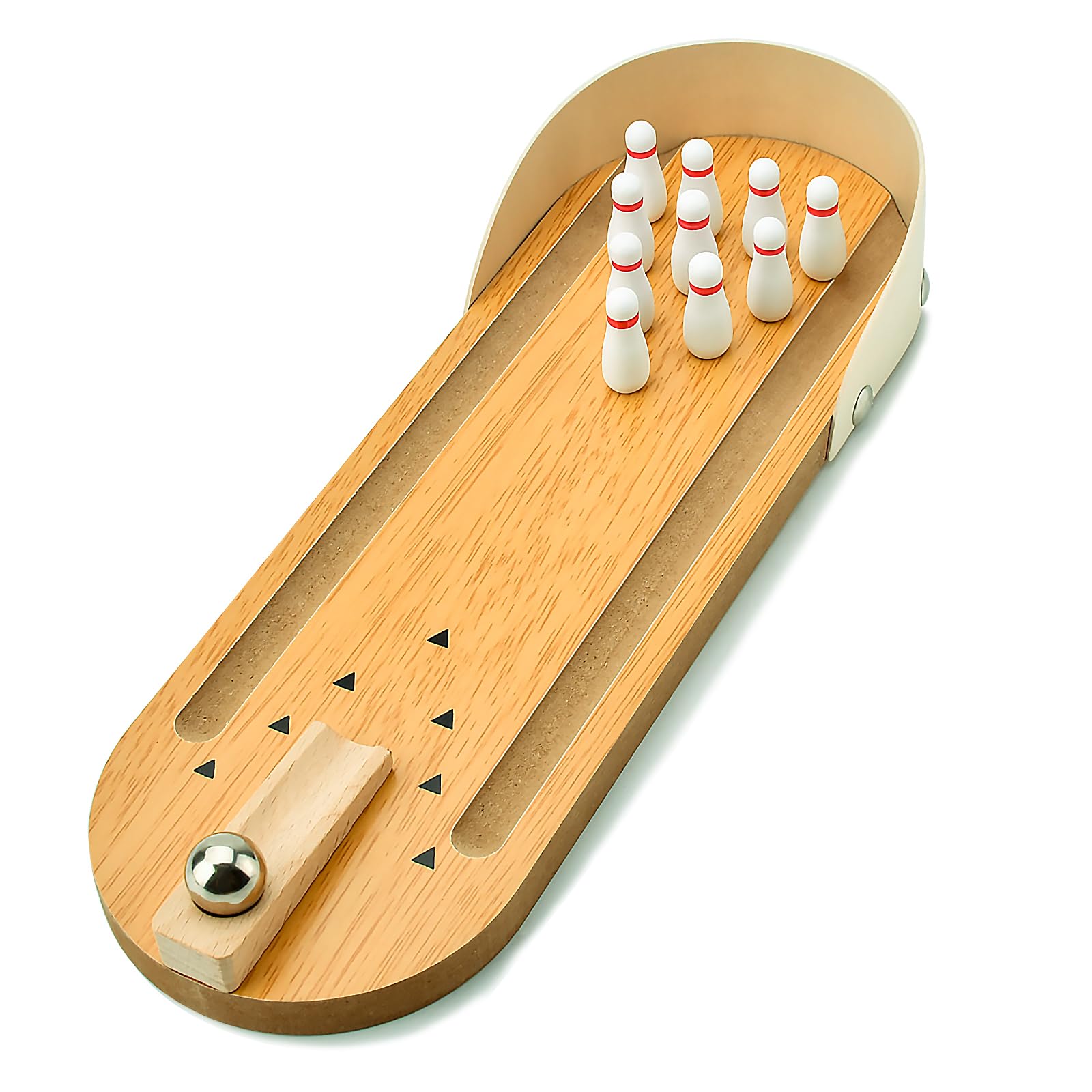 Tabletop Mini Bowling Game Set,Funny White Elephant Gifts For Adults,Wooden Mini Bowling Set For Home Office Desk Toys Stress Re