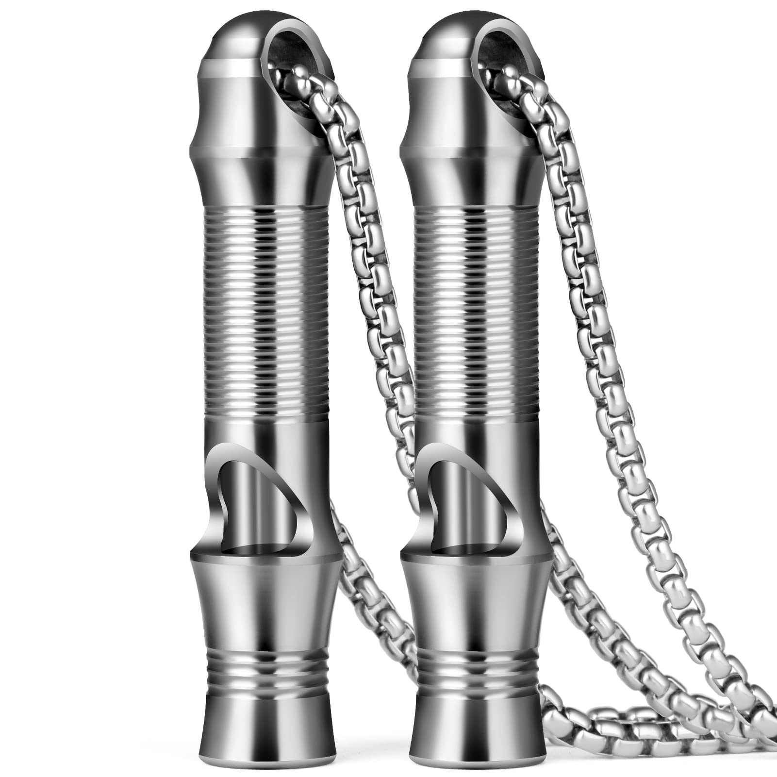 Tisur Titanium Emergency Keychain Necklace Whistle,Edc Safety Whistles For Women And Kids,Loud Up To 120Db, Survival Whistles Fo