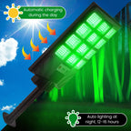 Tujoe 2 Pack Green Lights For Night Hunting 18000Lm Hog Light With Remote Control, Solar Powered Waterproof Motion Activated Fee