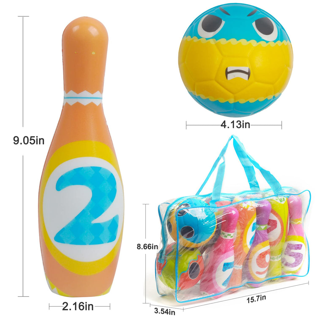 Unique Kids Jumbo Bowling Set For Toddlers  Active Party Game For Kids  Educational Indoor And Outdoor Toy For Boys And Girls Ag