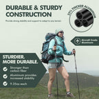 Kinggear Walking Stick, Lightweight 7075 Aluminum Adjustable Hiking Poles, Trekking Poles With Flip Lock, Retractable, Natural A