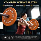 Amgym Color Olympic Bumper Plate, Weights Plates, Bumper Weight Plate, Steel Insert, Strength Training(250Lb Set)