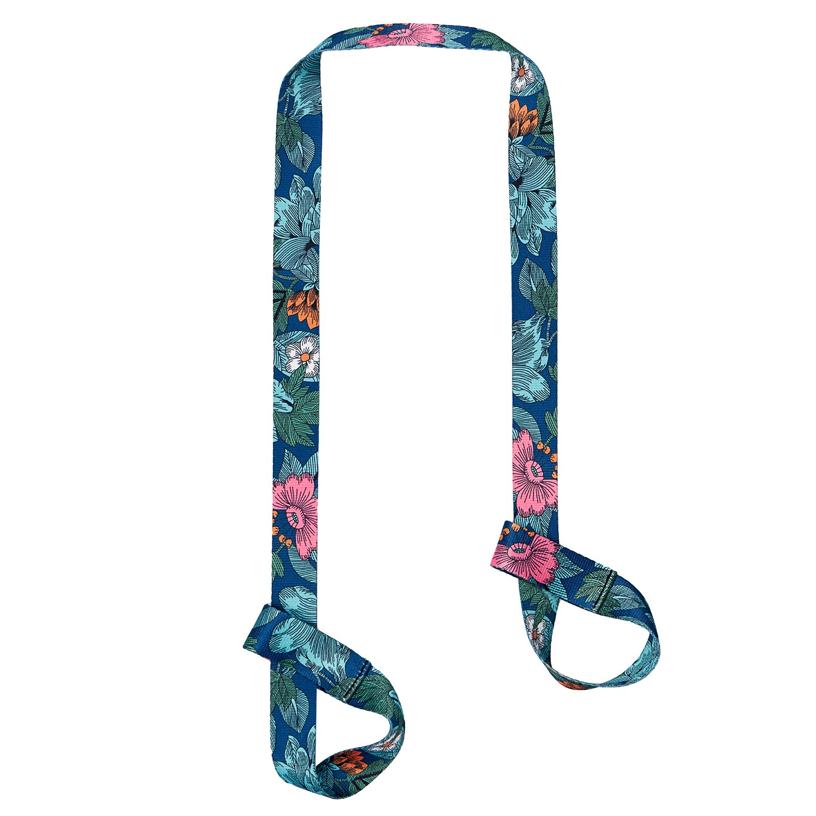 ZOOEASS Yoga Mat Strap, Adjustable Durable Yoga Mat Carrier & Stretching Strap, 5.9feet, Multiple Color Choices (Flower Blue,5.9
