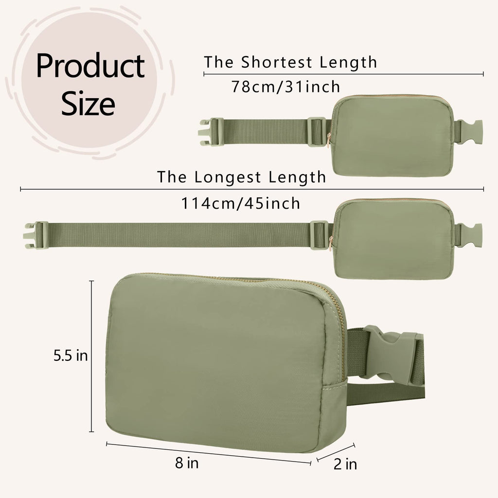 Vorolo Fanny Pack Christmas Gift For Women And Men Crossbody Bag Belt Bag Bum Bag With Adjustable Strap For Sports Khaki Green