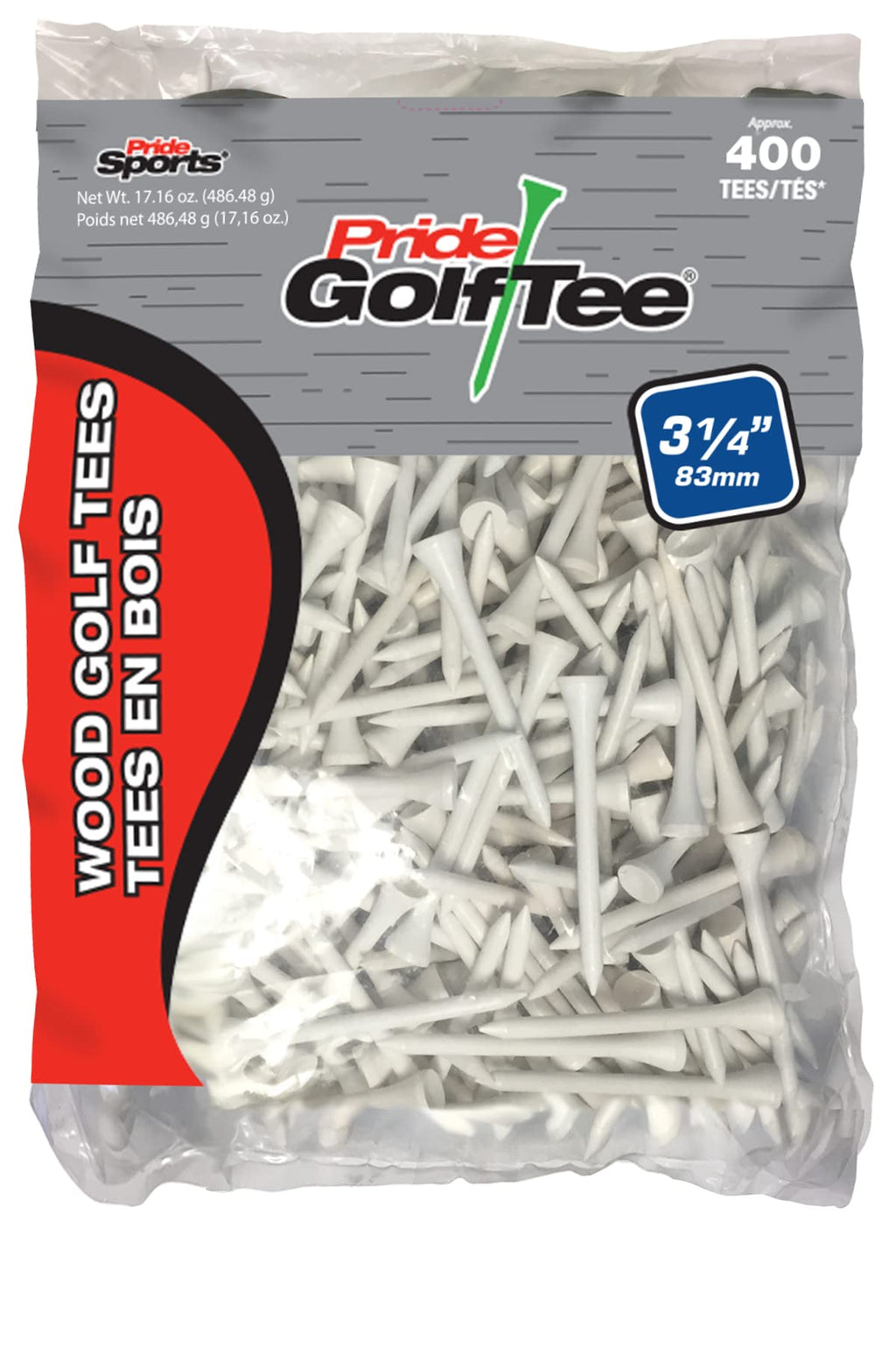 Pride (Pg3440075) Golf Deluxe Tee (3-1/4 Inch, White) - 400 Count
