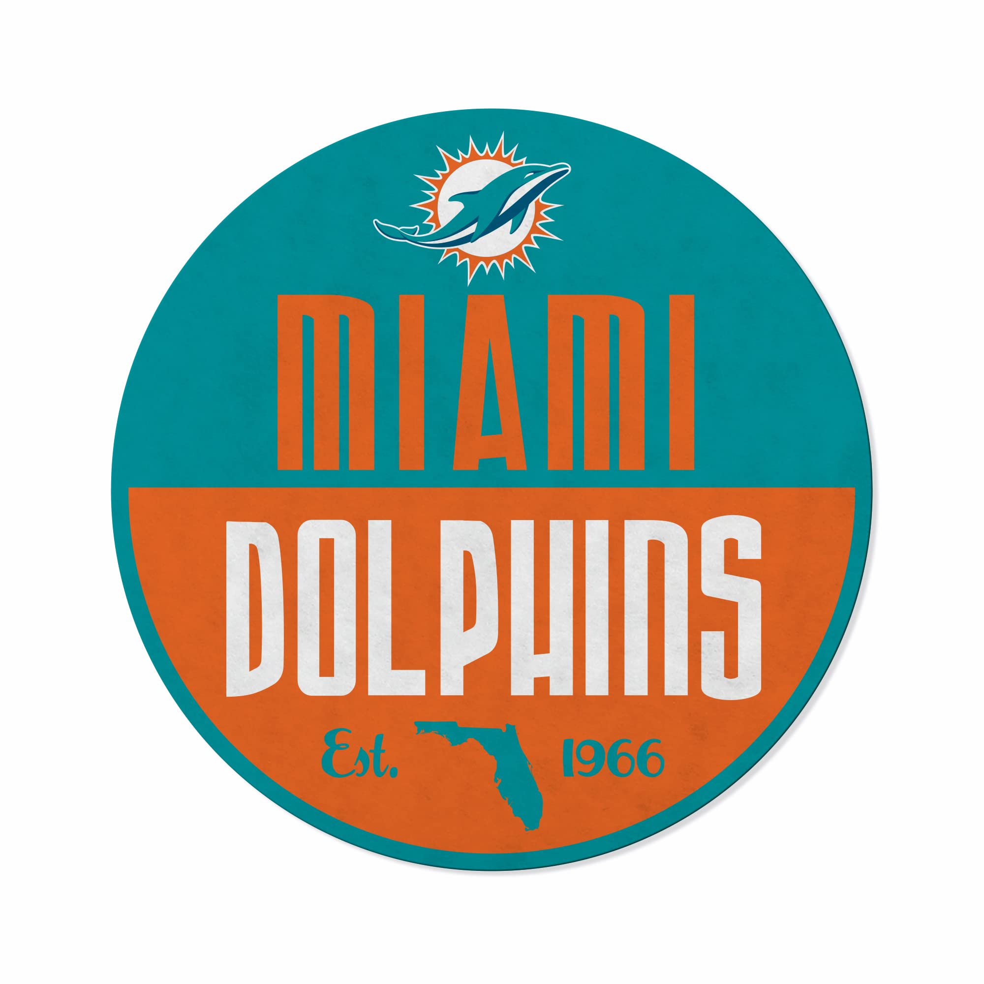 Rico Industries Nfl Miami Dolphins Classic Shape Cut Pennant - Home And Living Room D  Cor - Soft Felt Ez To Hang 18X0.10X18
