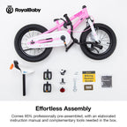 Royalbaby Freestyle-7 Toddlers Kids Bike 12 Inch Wheel Dual Handbrakes Bicycle Beginners Boys Girls Ages 3-4 Years, Pink