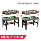 MD Sports 3-in-1 Combo Game Table with Air Hockey, Billiards, and Foosball, Includes Complete Accessories and Space-Saving Desig