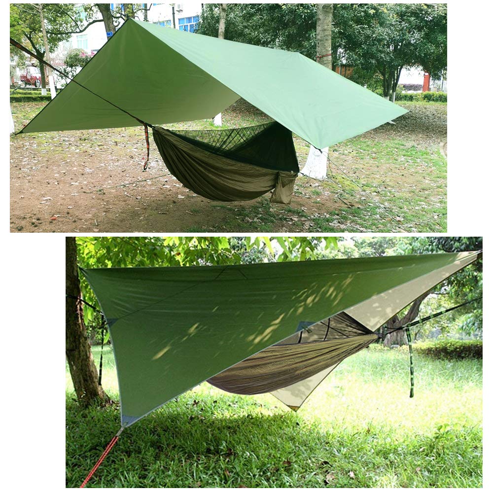 Oversized Rain Tarpaulin,Camping Hammock With Mosquito Net Rain Fly Heavy Duty Tree Strap,Single Double Hammock Tent Waterproof