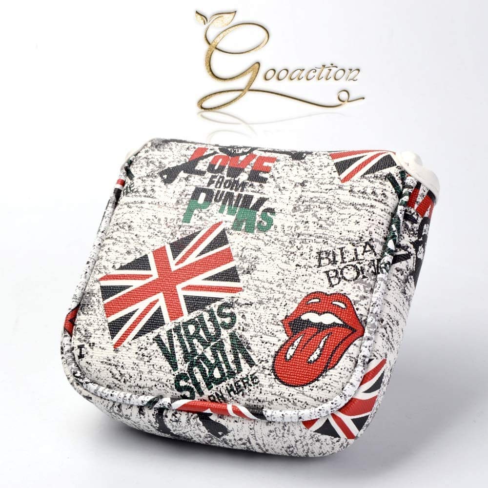 Gooaction Golf Club Mallet Putter Cover Magnetic Closure Red British England Uk Flag Pattern Synthetic Leather Creative Golf Put