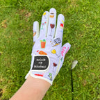 Giggle Golf Women'S Golf Glove (X-Large, Worn On Right Hand, Drink Up Bitches!)