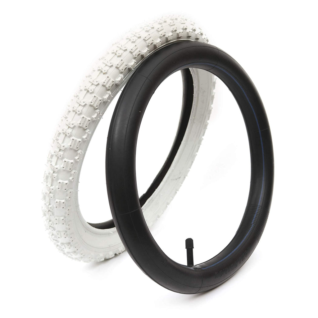 (2 Sets) 16    X 2.125 Kids Bike Replacement White Tires And Tubes - Compatible With Most 16    Kids Bikes Like Royalbaby, Joyst