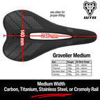WTB Gravelier Bike Seat (Saddle) - Fusion Form Base - Mountain, Gravel, Road & Bikepacking (Carbon Rail)