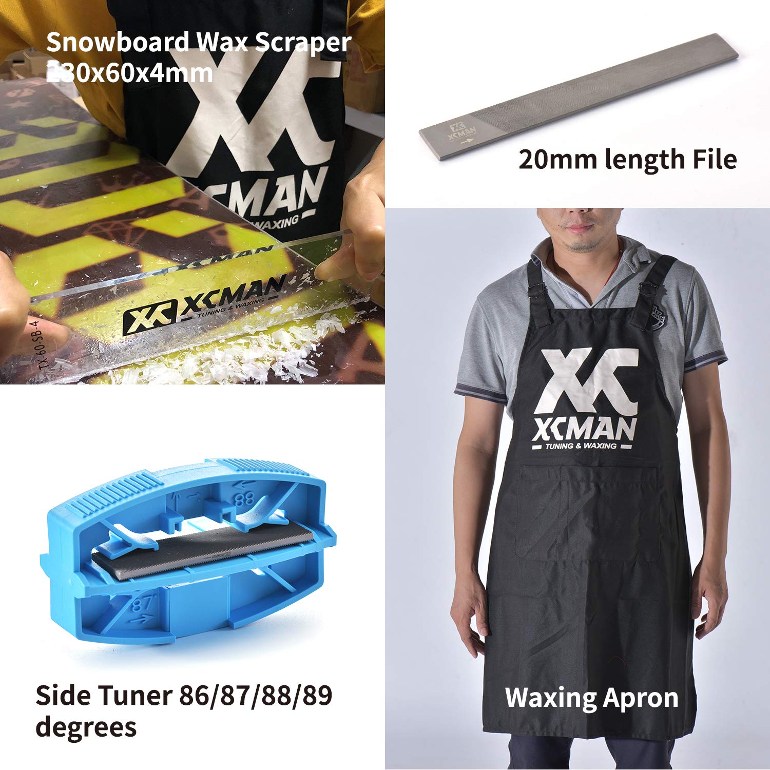 Xcman Complete Ski Snowboard Tuning And Waxing Kit With Waxing Iron, Ski Wax, Waxing Brush,Edge Tuner,Waxing Scraper,Ptex