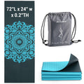Avoalre Foldable Travel Yoga Mat Print | 5Mm & 6Mm Thick Large Pilates Mat | Non-Slip High Density Floor Exercise Mat For Home W