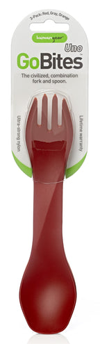 Humangear Gobites Uno 3-Pack | Travel & Camping Utensils | Portable & Convertible Dining Ware | Multi-Functional Spork | Red/Gra