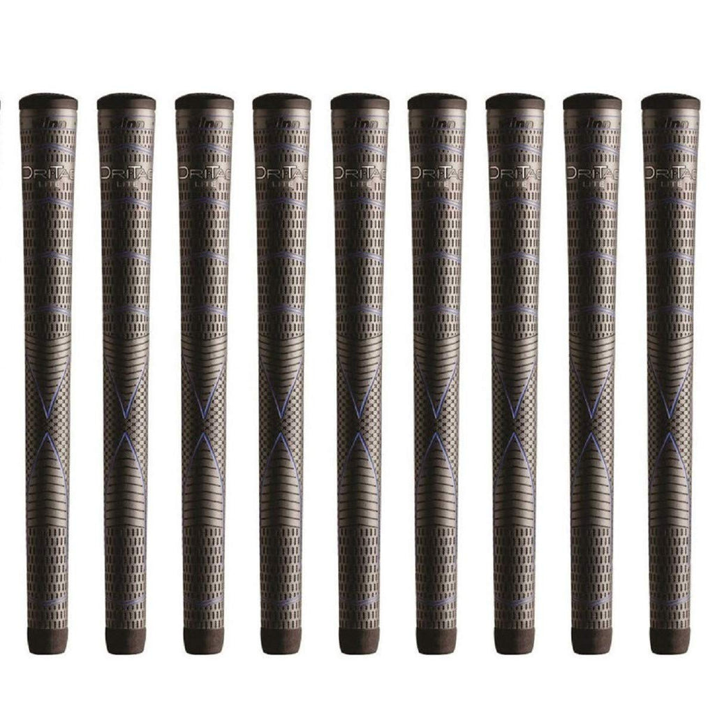 Winn Dritac Lite Midsize (+1/16'') Dark Gray - 9 Piece Golf Grip Bundle