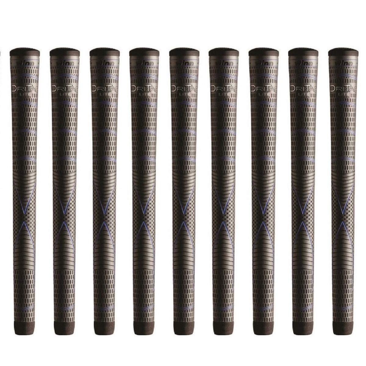 Winn Dritac Lite Midsize (+1/16'') Dark Gray - 9 Piece Golf Grip Bundle