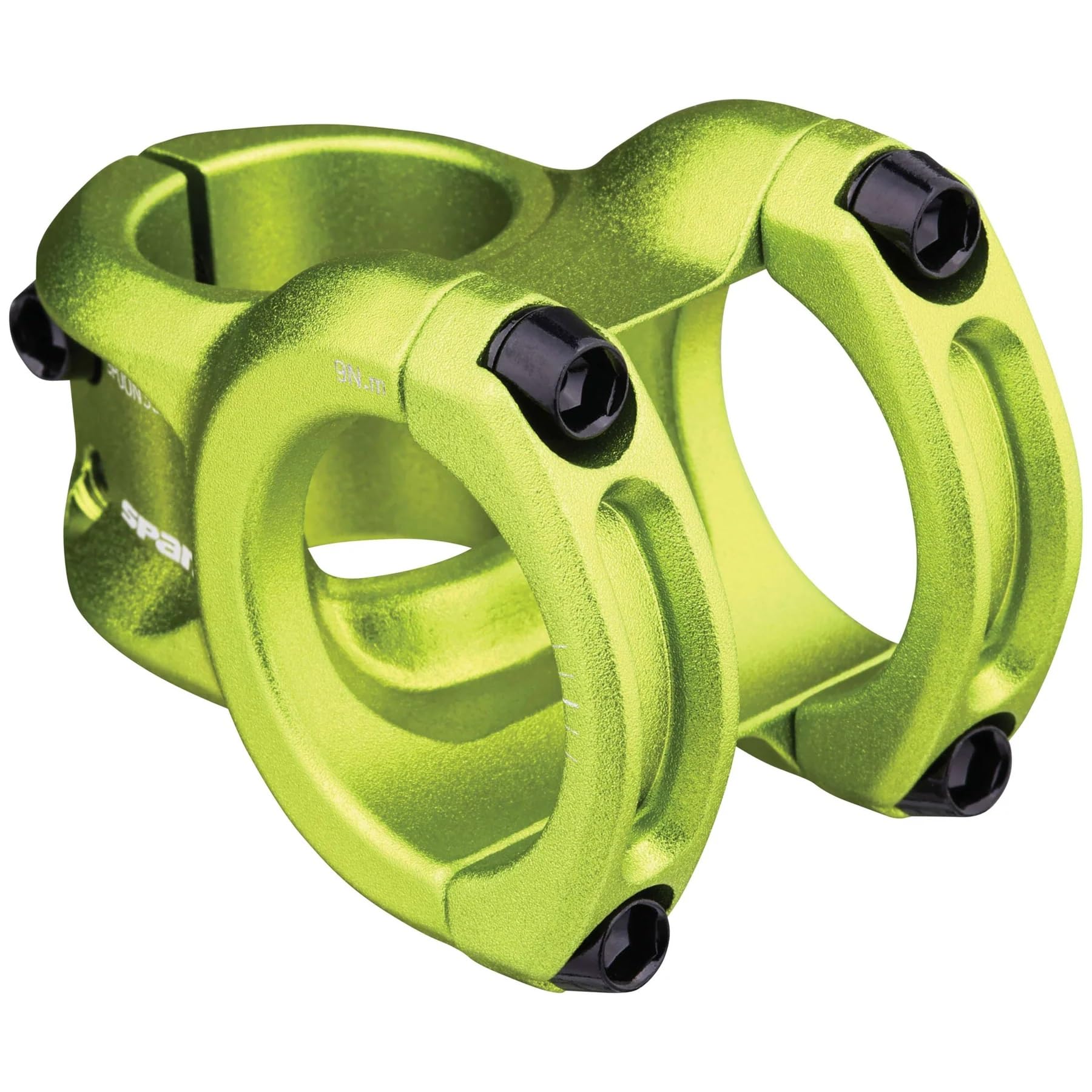 Spank Spoon 350 Stem,Green(Diameter 35Mm, Length: 35/43Mm, Rise: 0), Chamfered Bar Clamp, Ultra-Short Stack Height, Bicycle Stem