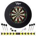 Viper By Gld Products Dead On Sisal Dartboard, Two Sets Starter Darts, Throw Line, Viper Defender, Black