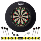 Viper By Gld Products Dead On Sisal Dartboard, Two Sets Starter Darts, Throw Line, Viper Defender, Black