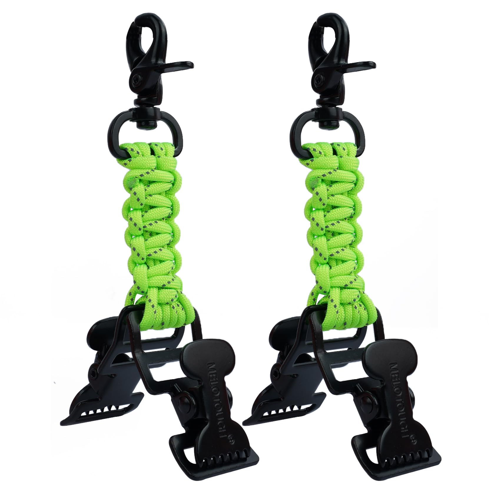 Melotough Tactical Glove Holder Work Glove Belt Clip With 2 Alligator Clips For Hiking,Camping,Hunting,Outdoor Activities (Lime