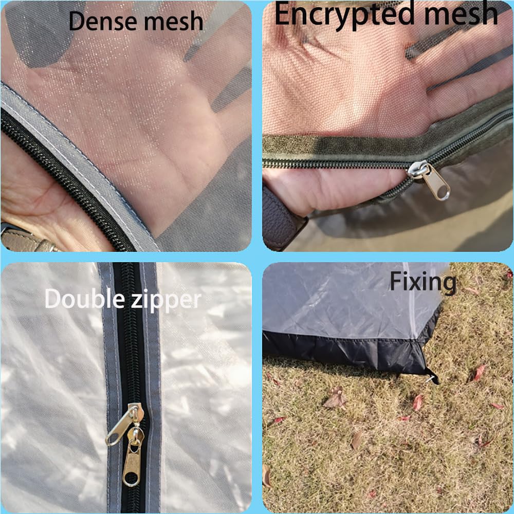 Vilemoon Mosquito Net With Bottom For Camping Bed Compact And Ultra-Light For Travel Outdoor Lightweight Mesh For 2 Person (Blac