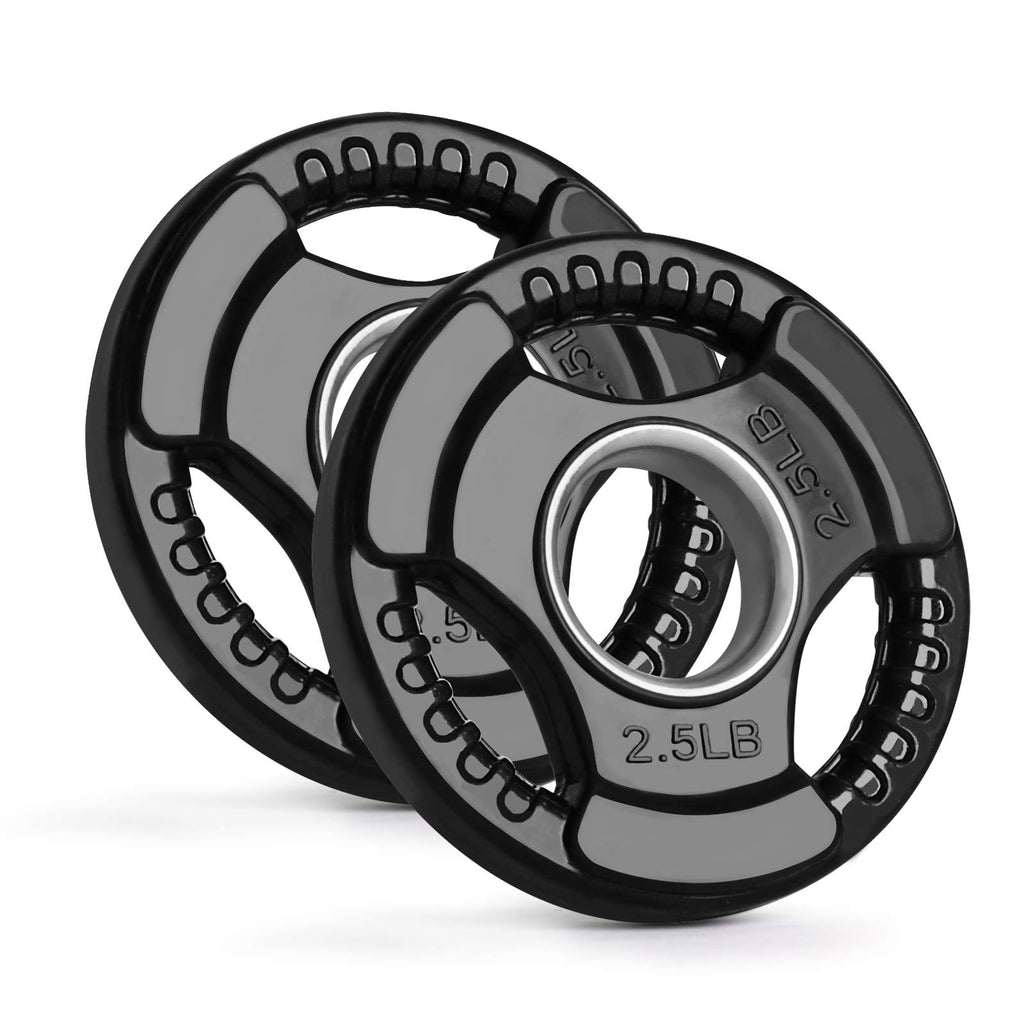 Lionscool 2-Inch Rubber Coated Olympic Grip Plate In Pairs Or Single For Strength Training, Weightlifting And Bodybuilding, Soli