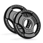 Lionscool 2-Inch Rubber Coated Olympic Grip Plate In Pairs Or Single For Strength Training, Weightlifting And Bodybuilding, Soli