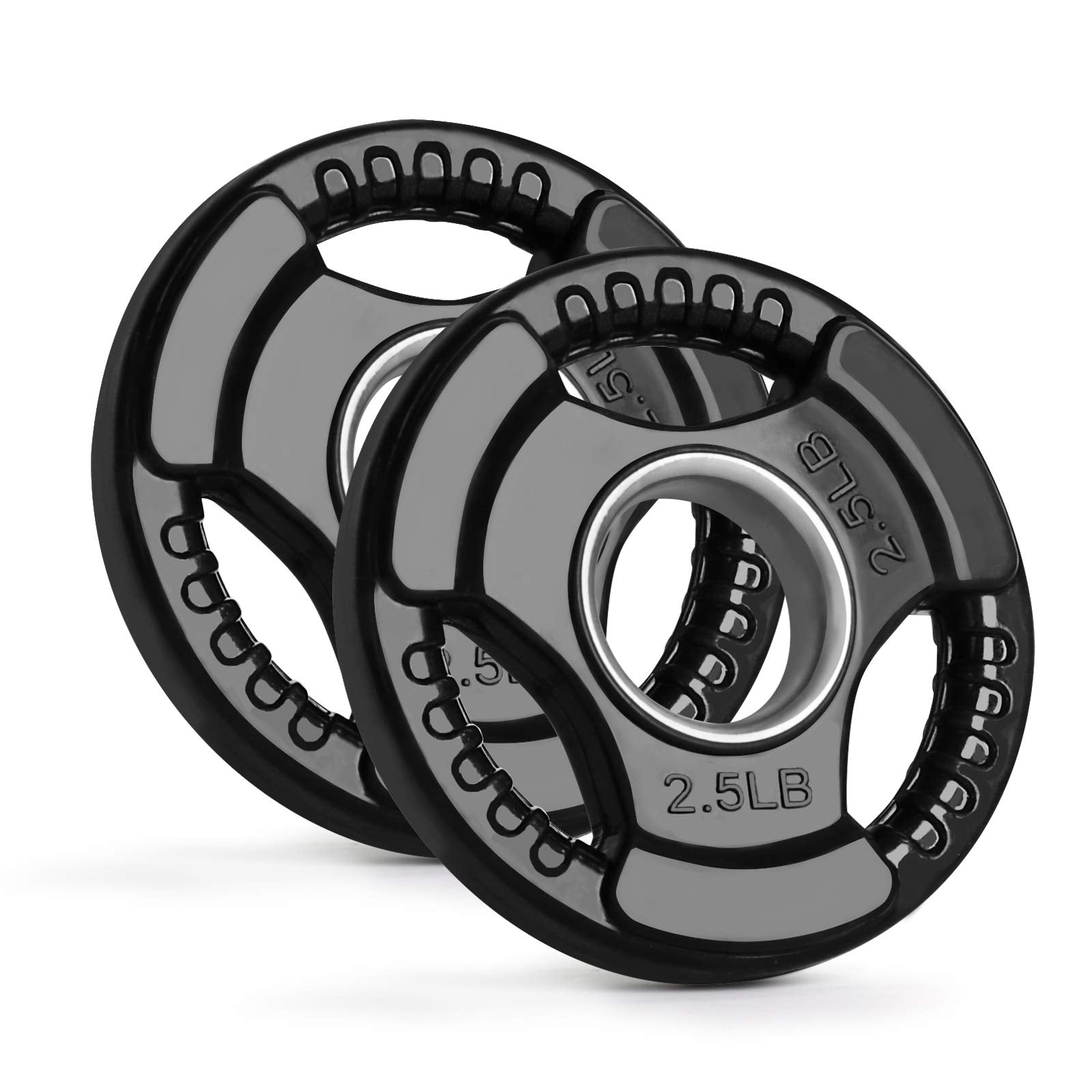 Lionscool 2-Inch Rubber Coated Olympic Grip Plate In Pairs Or Single For Strength Training, Weightlifting And Bodybuilding, Soli