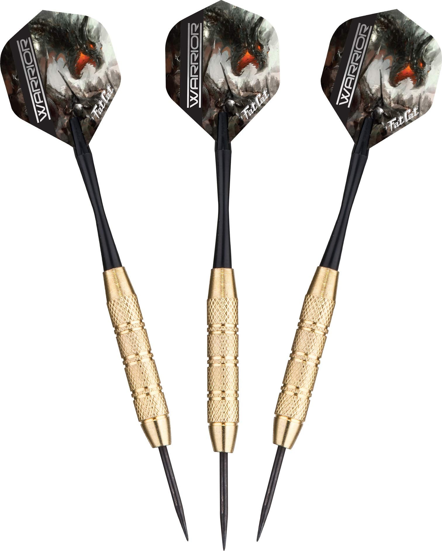 Fat Cat Warrior Steel Tip Darts, 18 Grams Black