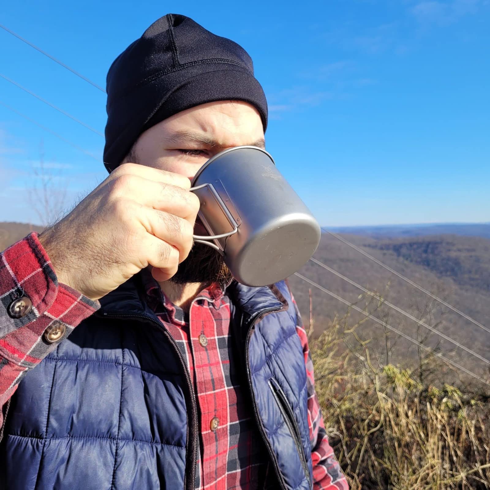 Silverant 600Ml Titanium Cup Mug With Lid Backpacking Pot With Foldable Handle For Outdoor Camping Hiking Backpacking