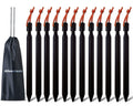 12 Pack Tent Stakes, 7075 Ground Metal Camping Aluminum Tent Pegs, Lightweight Stakes Heavy Duty Spikes Camping Accessories, Bla