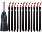 12 Pack Tent Stakes, 7075 Ground Metal Camping Aluminum Tent Pegs, Lightweight Stakes Heavy Duty Spikes Camping Accessories, Bla