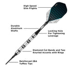 Viper Diamond 90% Tungsten Soft Tip Darts With Storage/Travel Case, Black Rings, 16 Grams
