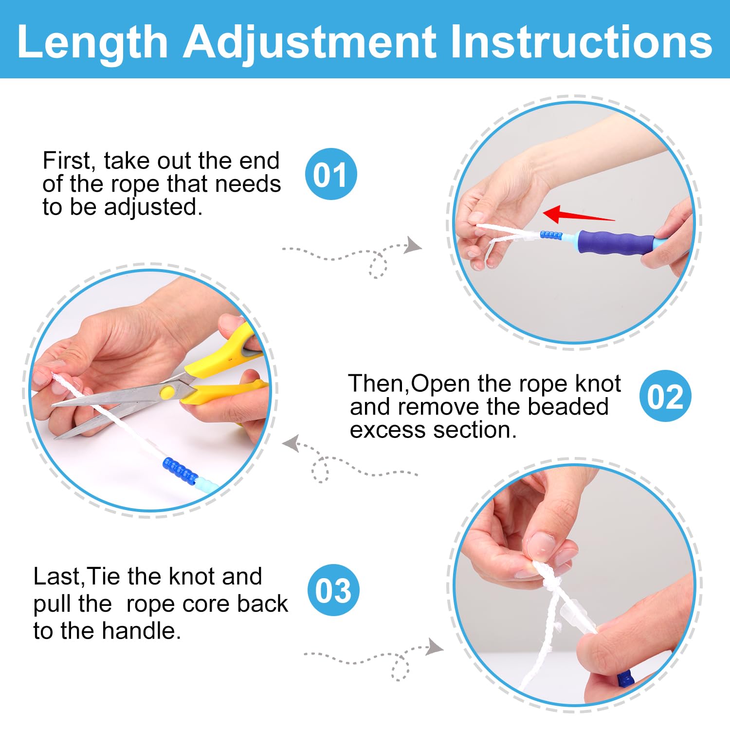 Grawun 12 Pack Jump Rope For Kids,Soft Beaded Jump Rope,Adjustable Length Tangle-Free Segmented Soft Beaded Skipping Rope,For Wo