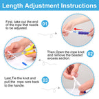 Grawun Jump Rope For Kids, Soft Beaded Jump Rope, Adjustable Length Tangle-Free Segmented Soft Beaded Skipping Rope,For Women, M
