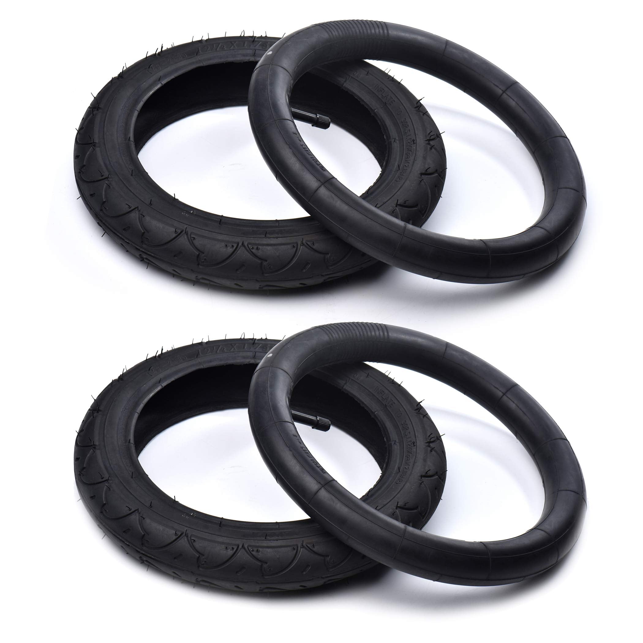 (2 Sets) 12.5    X 2.25 Kids Bike Replacement Tires And Tubes - Compatible With Most 12    Kids Bikes Like Royalbaby, Schwinn, A