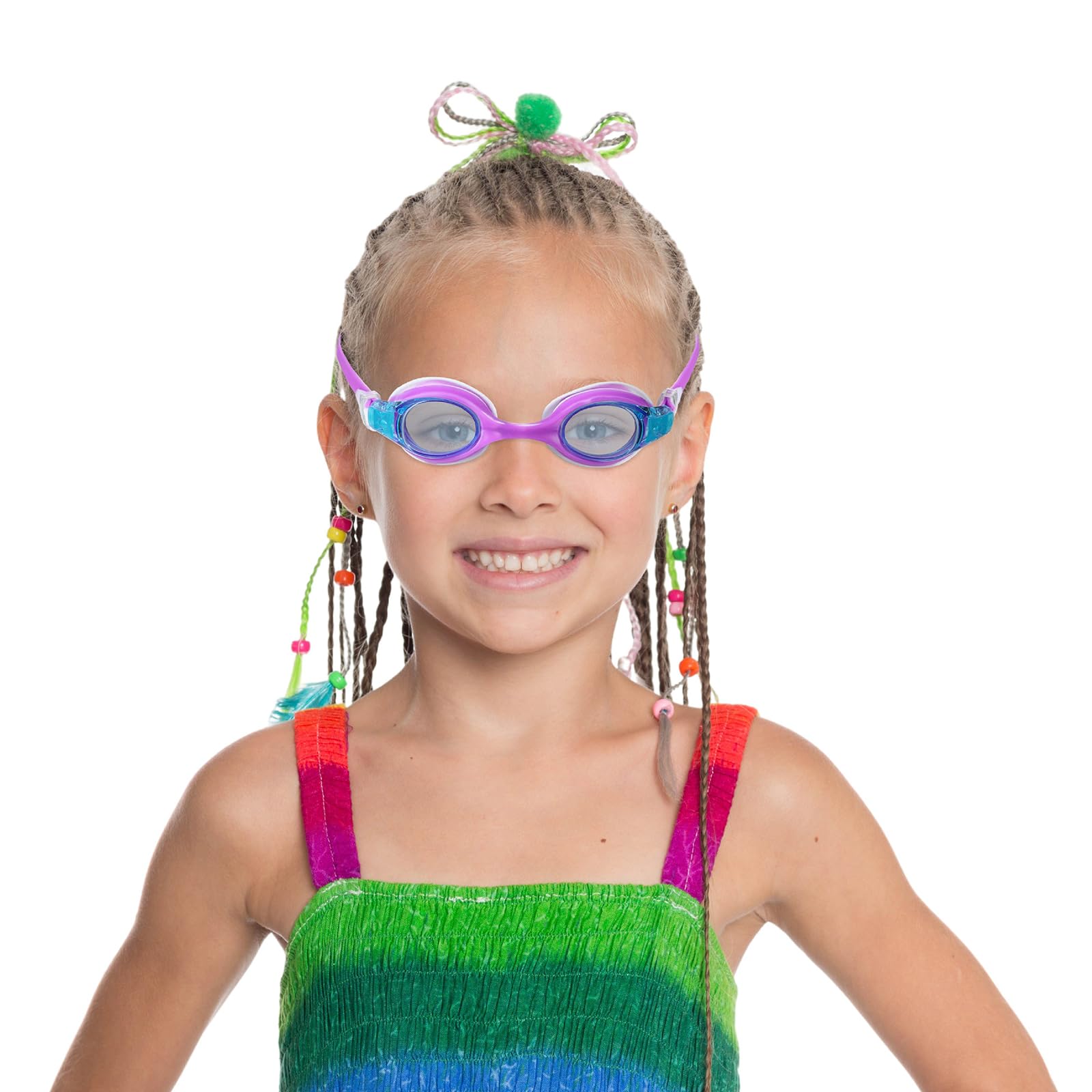 Hydrocomfy Toddler Goggles 3-6 Years Old, Kids Goggles For Swimming, Purple Dolphin/Mermaid Swim Goggles For Little Girls